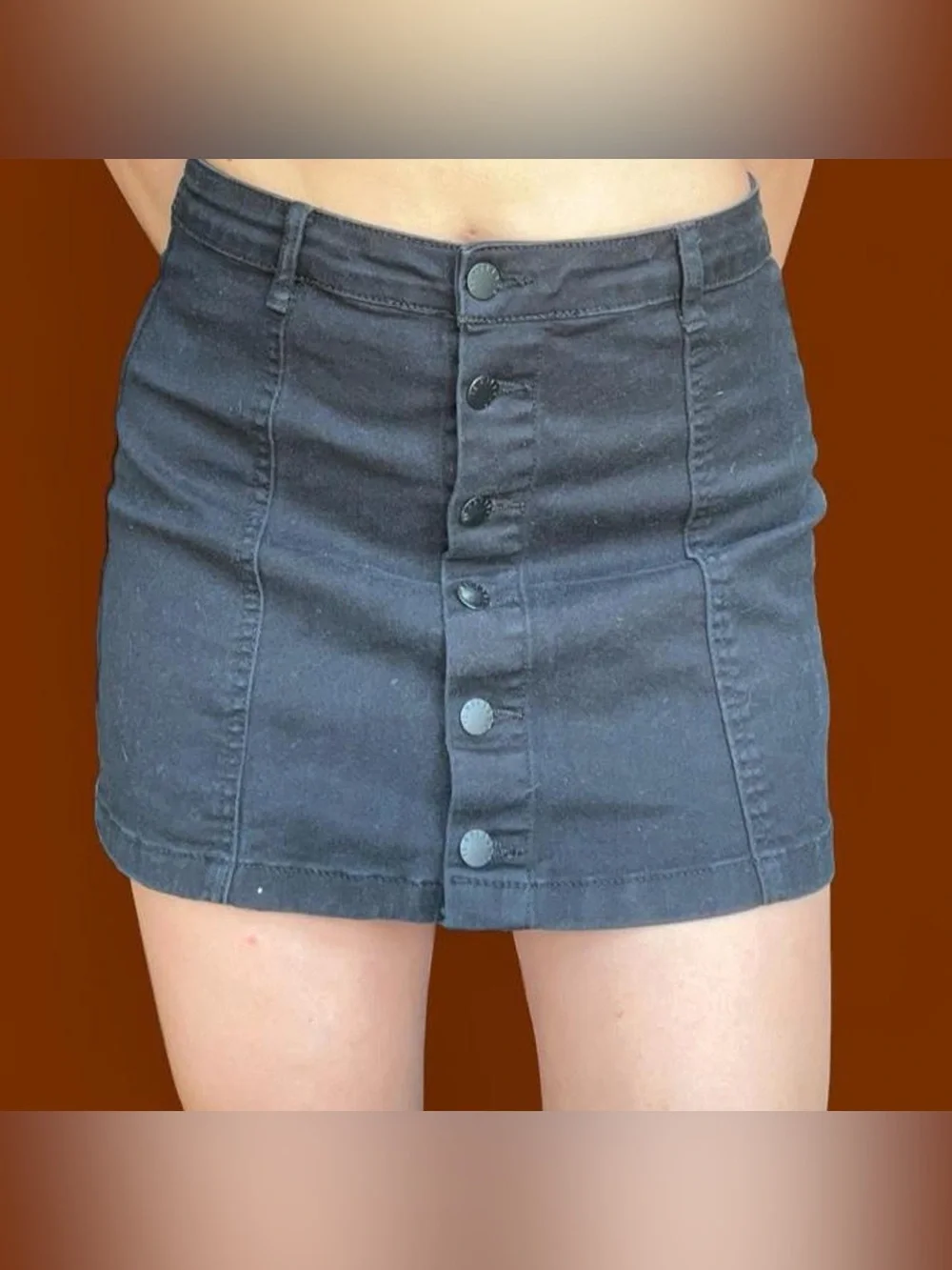 Forever 21 Black Button-Front Mini Skirt